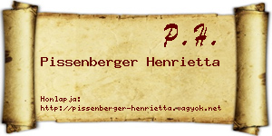 Pissenberger Henrietta névjegykártya