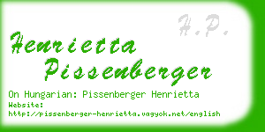 henrietta pissenberger business card